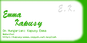 emma kapusy business card